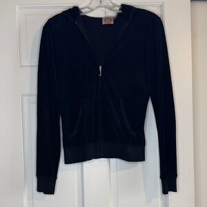 Juicy Couture Black Velour Zip Hoodie